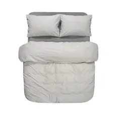 Постільна білизна Lotus Home Washed cotton - Pinstripe antracite сімейний
