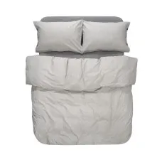 Постільна білизна Lotus Home Washed cotton - Pinstripe antracite полуторний