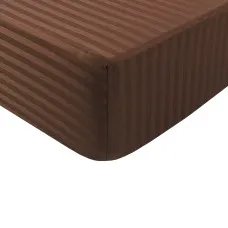Простирадло Iris Home Готель - Сатин Страйп 1*1 кавовий 160*200*25 на резинці