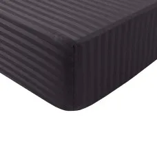 Простирадло Iris Home Готель - Сатин Страйп 1*1 чорний 160*200*25 на резинці