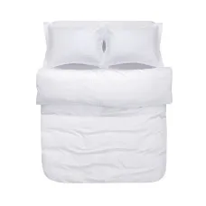 Постільна білизна сатин Lotus Home - White Collection Stripe білий євро