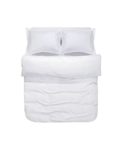 Постільна білизна сатин Lotus Home - White Collection Stripe білий євро