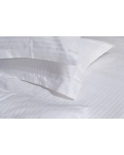 Постільна білизна сатин Lotus Home - White Collection Stripe білий євро