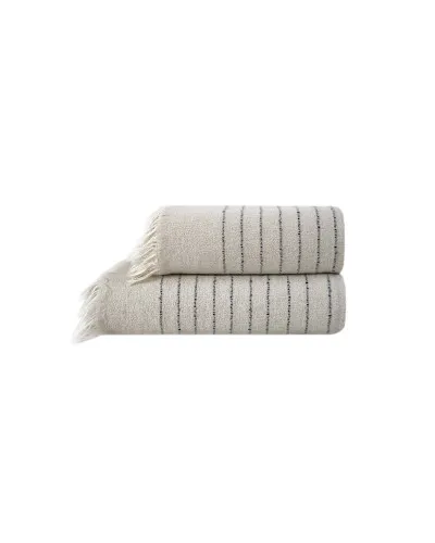 Рушник з льону Lotus Home - Line чорний 50*90