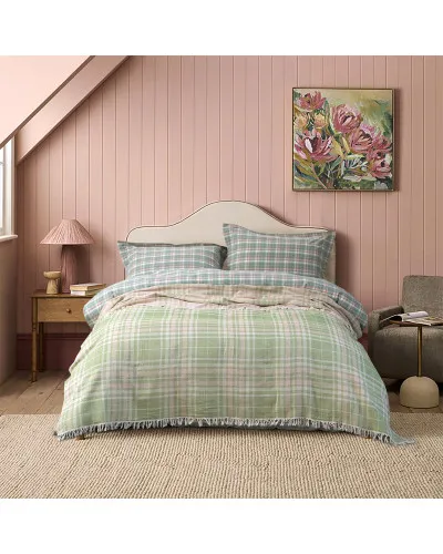 Покривало Lotus Home - Checked Caledonia м'ятний 190*225