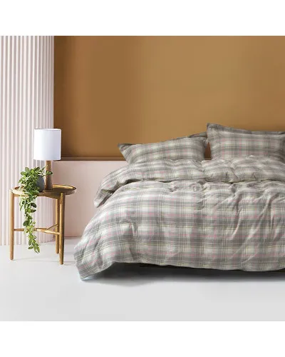 Постільна білизна Lotus Home - Checked Madras сірий сімейний