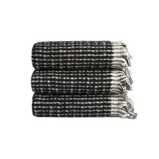 Рушник Barine - Curly Bath Towel ecru-black кремово-чорний 90*170