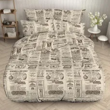 Євро комплект постільної білизни Home Line "Газета" 168371