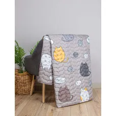Покривало стьобане Home Line 160х210 Коти Сірий 192259