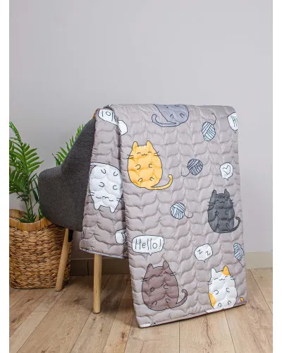 Покривало стьобане Home Line 160х210 Коти Сірий 192259